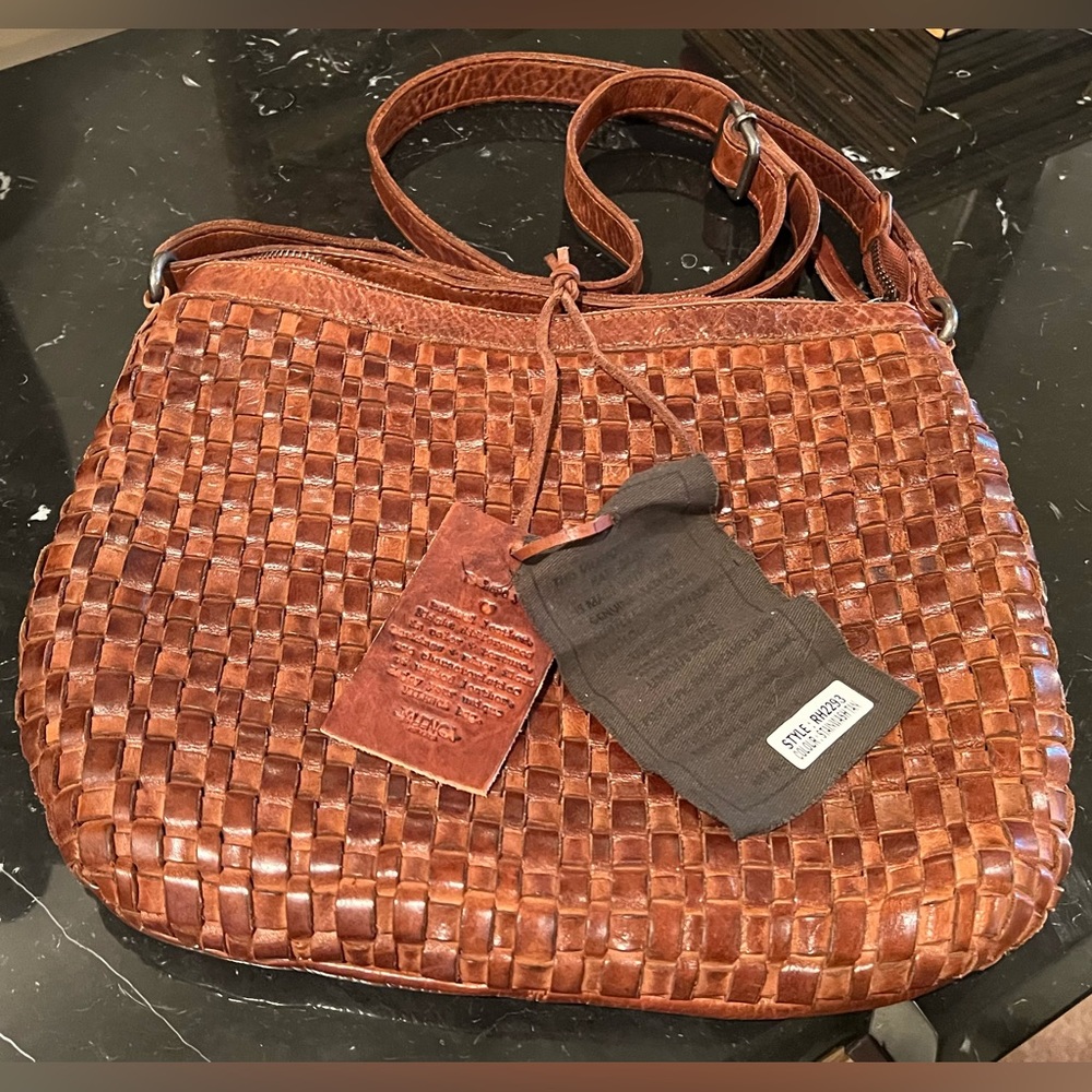 Valencia Holland Genuine Leather Woven Bag Crossbody